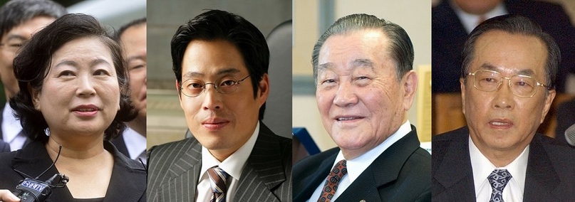 (사진 왼쪽부터)현정은 현대그룹 회장, 정용진 신세계그룹 부회장, 박승복 샘표식품 회장, 김재철 동원그룹 회장