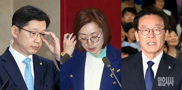 (사진 왼쪽부터)김경수(경남도지사)·은수미(성남시장)·이재명(경기도지사) 당선인