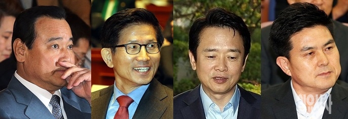 (사진 왼쪽부터)이완구 전 국무총리, 김문수 전 경기도지사, 남경필 전 경기도지사, 김태호 전 경남도지사