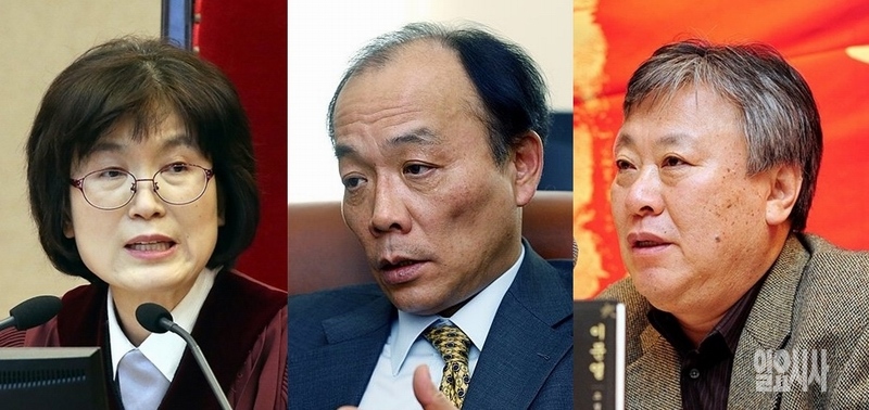 (사진 왼쪽부터)이정미 전 헌법재판소장 권한대행, ‘보수논객’ 전원책 변호사, 이문열 작가