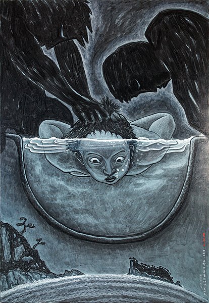 욕조_어머니, 고향의 푸른바다가 보여요2_2016_캔버스에아크릴릭_194x130cm