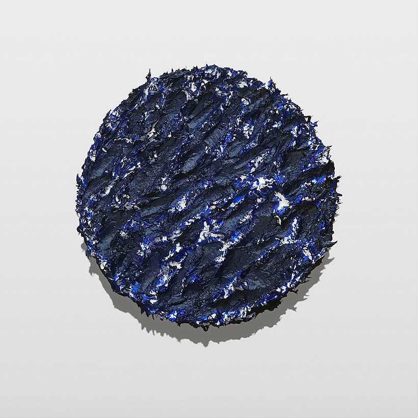 별 IX, 43 X 43 CM_ACRYLIC, PULPIFIED HANJI _ MARBLE DUST IN POLYMER SUSPENSION, MINERAL SPIRIT ARCHIVAL VARNISH ON MELAMINE PANEL, 2018