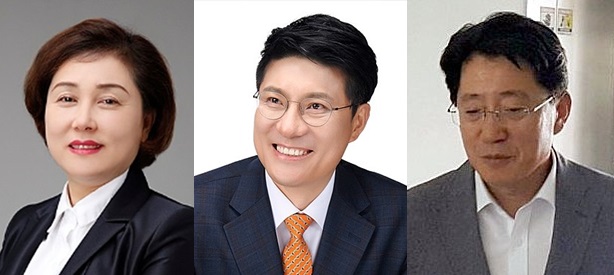 (사진 왼쪽부터)전근향 부산 동구의회 의원, 강성권 6·13지방선거 당시 부산 사상구청장 예비후보, 임기중 충북도의원