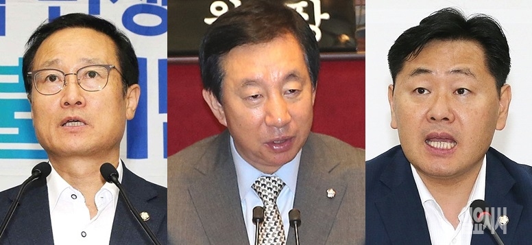 (사진 왼쪽부터)홍영표(더불어민주당)·김성태(자유한국당)·김관영(바른미래당)원내대표