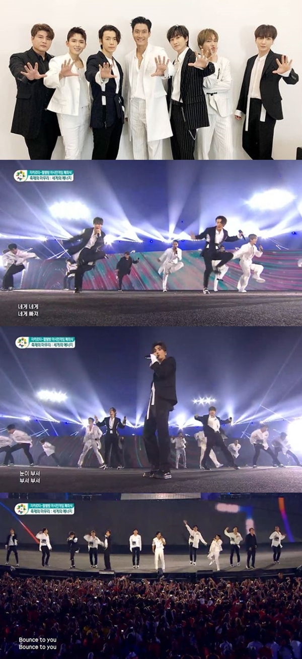 2018 아시안게임 폐막식 슈퍼주니어 김희철 (사진: 슈퍼주니어 인스타그램, MBC)