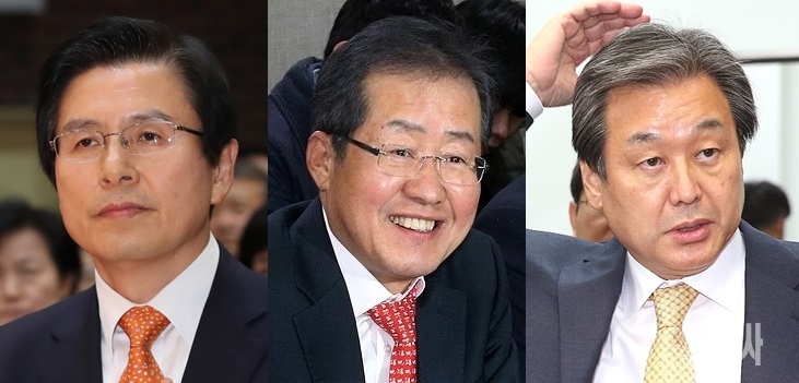 (사진 왼쪽부터)황교안 전 국무총리, 홍준표 전 자유한국당 대표, 김무성 자유한국당 의원