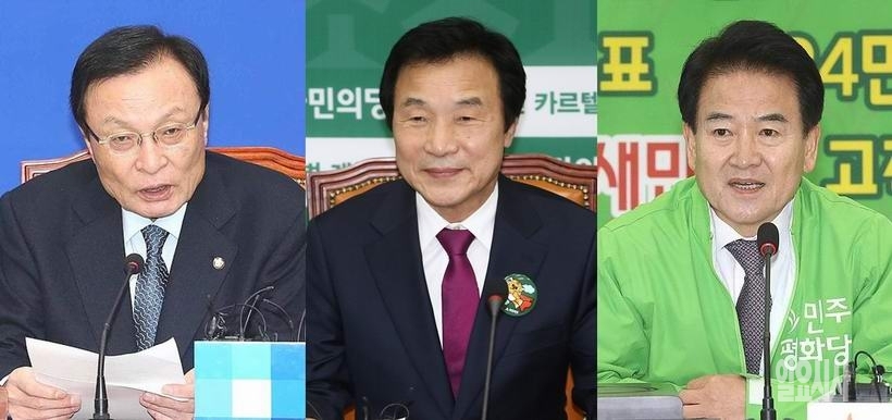 (사진 왼쪽부터)이해찬(더불어민주당)·손학규(바른미래당)·정동영 민주평화당 대표 ▲ (사진 왼쪽부터)이해찬(더불어민주당)·손학규(바른미래당)·정동영 민주평화당 대표