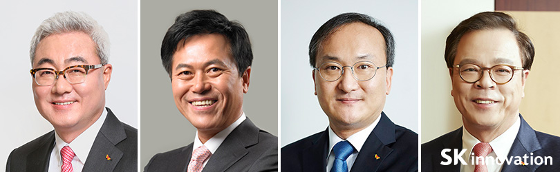 CES 2019에 참여하는 SK그룹 CEO들. 왼쪽부터 김준 SK이노베이션 사장, 박정호 SK텔레콤 사장, 이석희 SK하이닉스 사장, 이완재 SKC 사장 ▲ ▲CES 2019에 참여하는 SK그룹 CEO들. 왼쪽부터 김준 SK이노베이션 사장, 박정호 SK텔레콤 사장, 이석희 SK하이닉스 사장, 이완재 SKC 사장