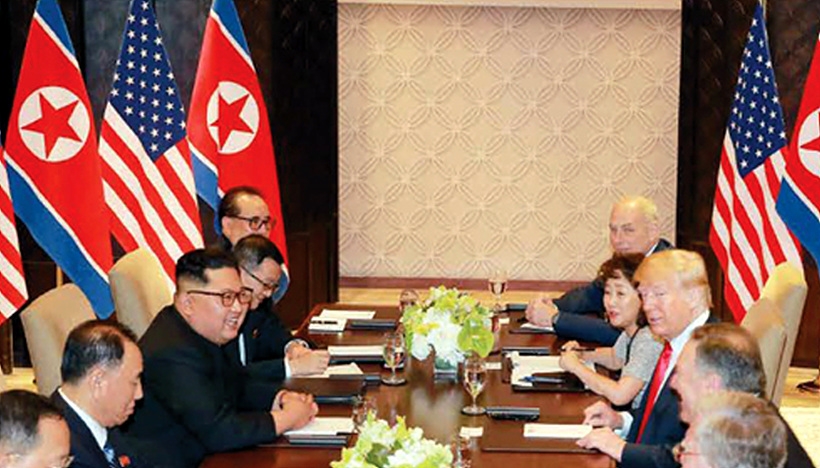 회동 갖는 트럼프 미국 대통령과 김정은 북한 국무위원장 ⓒ노동신문