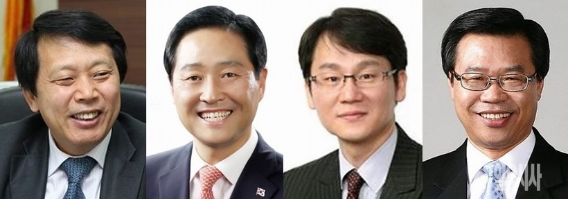 (사진 왼쪽부터)이성 구로구청장, 강요식 자유한국당 구로을 당협위원장, 권혁기 전 청와대 춘추관장, 성장현 용산구청장 ▲ (사진 왼쪽부터)이성 구로구청장, 강요식 자유한국당 구로을 당협위원장, 권혁기 전 청와대 춘추관장, 성장현 용산구청장