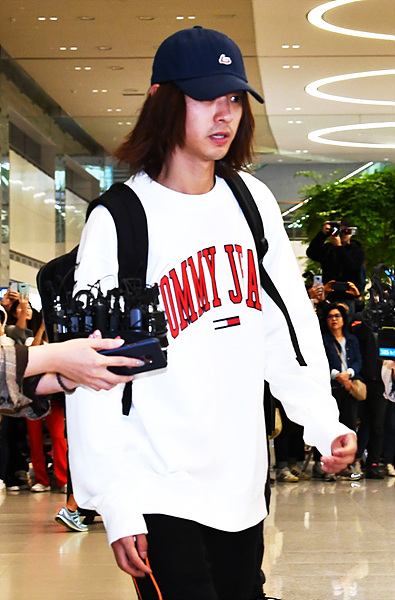 입국 중인 가수 정준영 ▲ 정준영