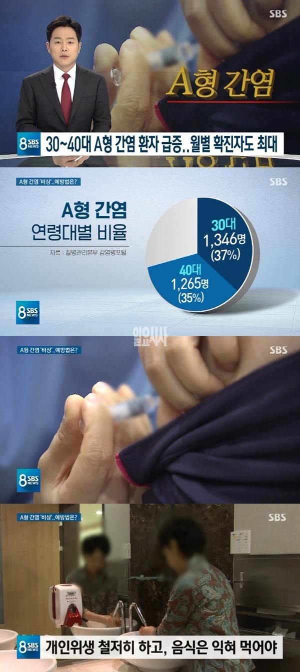 A형 간염 속출 (사진: sbs 뉴스) ▲ A형 간염 속출 (사진: sbs 뉴스)