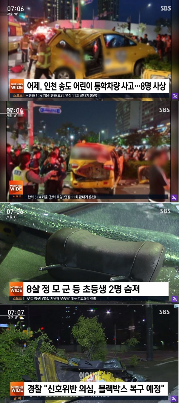 송도 사고 초등생 2명 사망 (사진: SBS 뉴스 캡처) ▲ 송도 사고 초등생 2명 사망 (사진: SBS 뉴스 캡처)