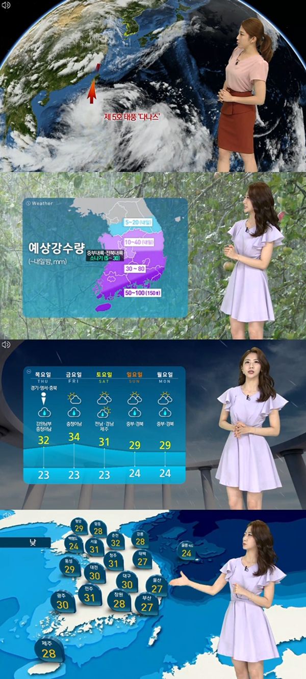 2019년 태풍 다나스 주말 날씨 (사진: SBS) ▲ 2019년 태풍 다나스 주말 날씨 (사진: SBS)