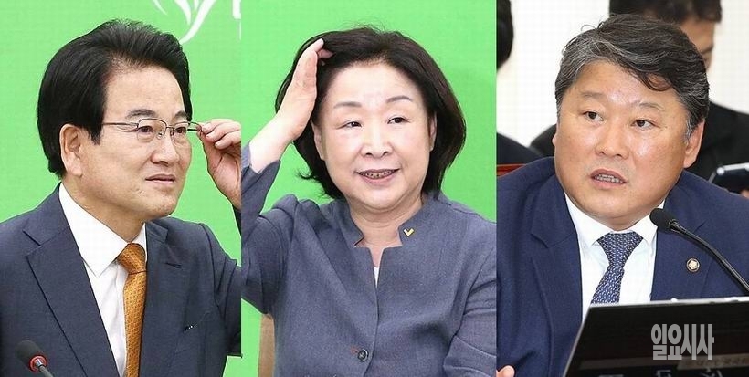 ▲ (사진 왼쪽부터)정동영(민주평화당)·심상정(정의당)·조원진(우리공화당) 대표