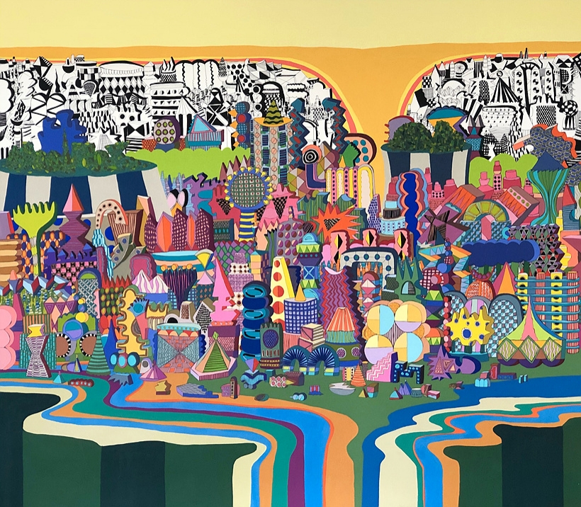 김은미_Color waterfall#4_115x132cm_Acrylic,pen on canvas_2019 ▲ 김은미_Color waterfall#4_115x132cm_Acrylic,pen on canvas_2019