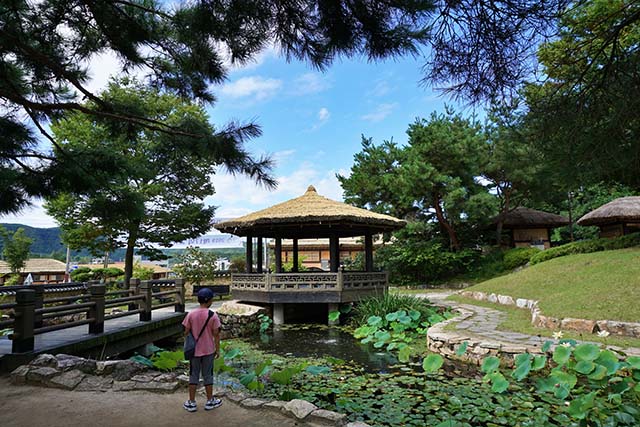 생가 앞에 조성된 연못과 정자 ▲ 생가 앞에 조성된 연못과 정자