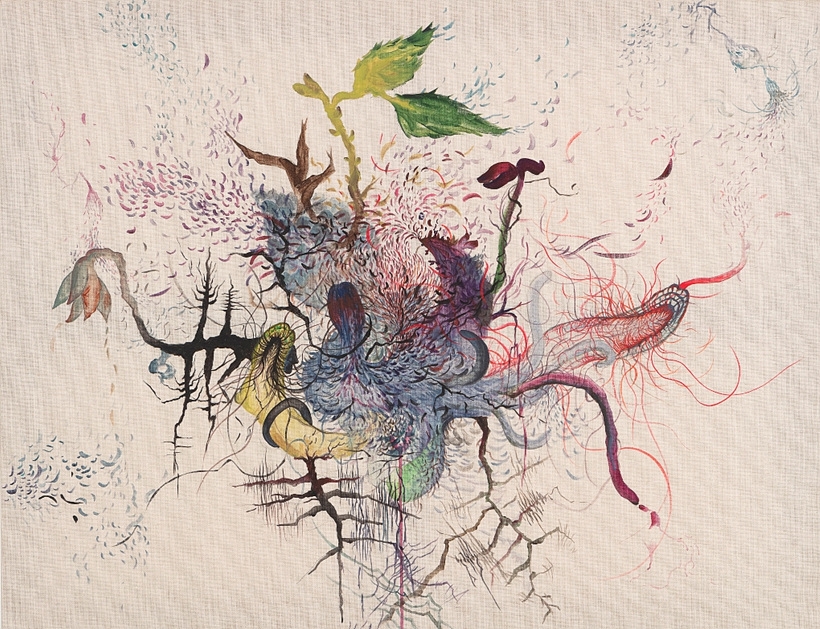 요란한 냄새, 캔버스에 과슈, 116.8×91cm, 2019 ▲ 요란한 냄새, 캔버스에 과슈, 116.8×91cm, 2019