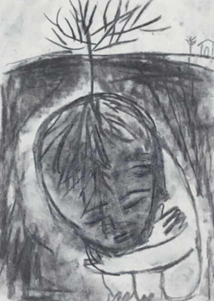 허윤희, 꿈, 2002, charcoalonpaper, 21x27.9cm ▲ 허윤희,꿈,2002,charcoalonpaper,21x27.9cm