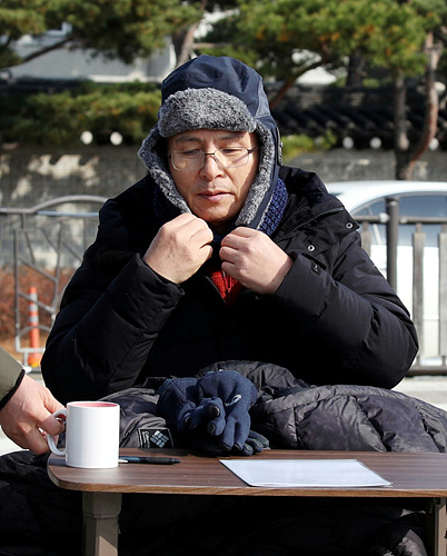 ▲ 단식 중인 황교안 자유한국당 대표ㅕ