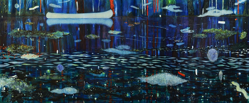 한선주_Godot_다르게 흐르는 시간_perception of time_160x390cm ▲ 한선주_Godot_다르게 흐르는 시간_perception of time_160x390cm