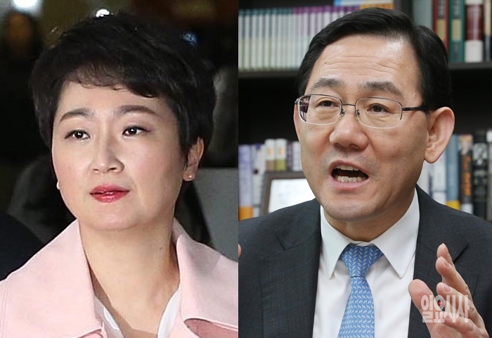 이언주(사진 왼쪽)·주호영 미래통합당 의원 ⓒ나경식 기자 ▲ 이언주·주호영 미래통합당 의원 ⓒ나경식 기자