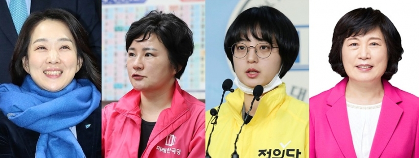(사진 왼쪽부터)최혜영(더불어민주당)·조수진(미래한국당)·류호정(정의당)·정경희(미래한국당) 후보 ▲ (사진 왼쪽부터)최혜영(더불어민주당), 조수진·정경희(미래한국당) 후보
