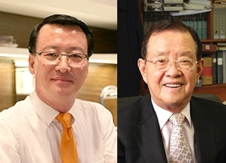 박진규 에넥스 회장과 박유재 에넥스 명예회장 ▲ 박진규 에넥스 회장과 박유채 명예회장