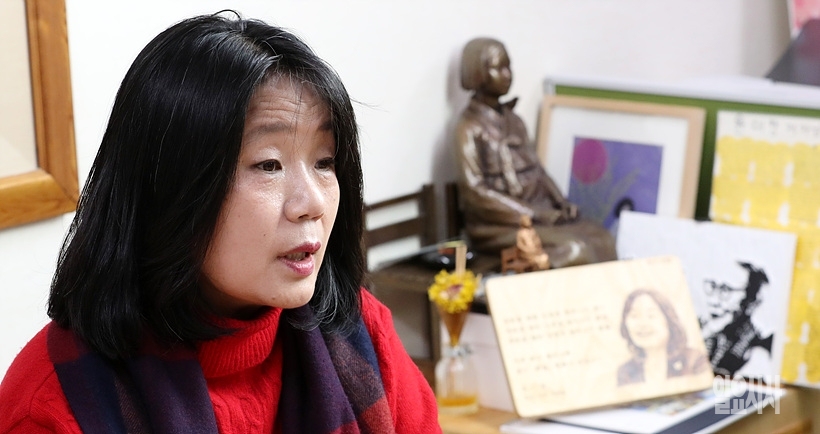 최근 일본군 위안부 피해자 이용수 할머니와 갈등을 빚고 있는 윤미향 더불어시민당 당선인 ⓒ문병희 기자 ▲ 최근 이용수 할머니와 갈등을 빚고 있는 윤미향 더불어시민당 당선인