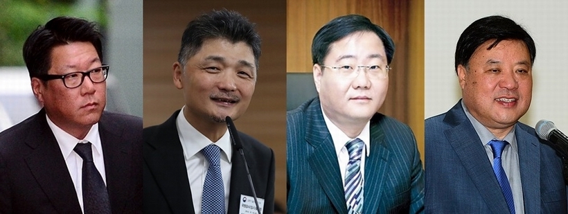 (사진 왼쪽부터)정지선 현대백화점그룹 회장, 김범수 카카오 의장, 정몽진 KCC 회장, 서정진 셀트리온 회장 ▲ ▲(사진 왼쪽부터)정지선 현대백화점그룹 회장, 김범수 카카오 의장, 정몽진 KCC 회장, 서정진 셀트리온 회장