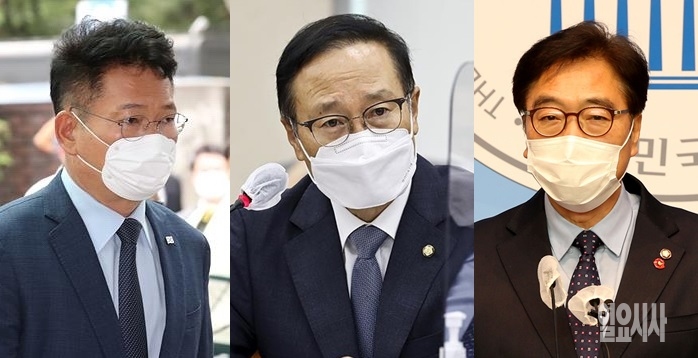 ▲ (사진 왼쪽부터)송영길·홍영표·우원식 더불어민주당 의원