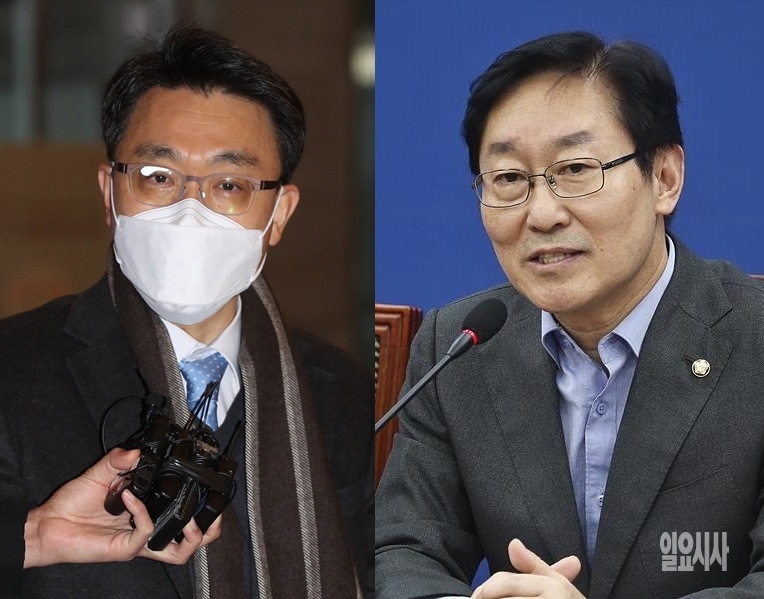 (사진 왼쪽부터)김진욱 공수처장 후보자와 박범계 법무부 장관 후보자 ⓒ고성준 기자 ▲ 김진욱 공수처장 후보자와 박범계 법무부 장관 후보자 ⓒ고성준 기자