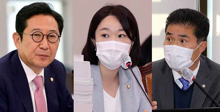 사진 왼쪽부터 김한정·이소영·이원택 더불어민주당 의원 ▲ 사진 왼쪽부터 김한정·이소영·이원택 더불어민주당 의원