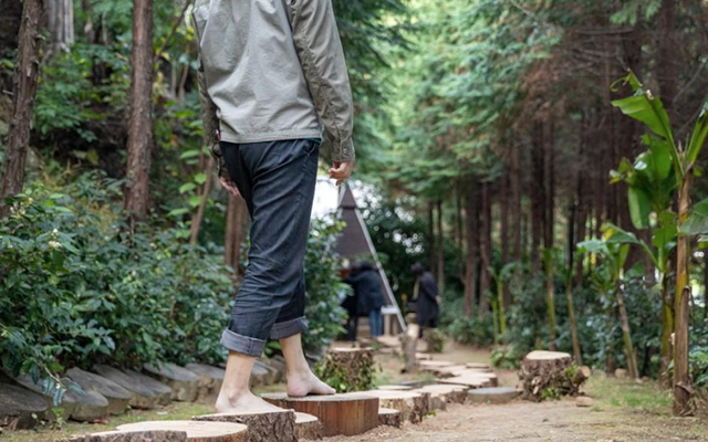 맨발로 걸어볼 수 있는 삼림욕 체험 ▲ 맨발로 걸어볼 수 있는 삼림욕 체험