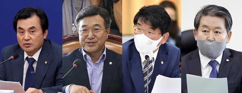 (사진 왼쪽부터)안규백·윤호중·박완주·김경협 더불어민주당 의원 ▲ (사진 왼쪽부터)안규백·윤호중·박완주·김경협 더불어민주당 의원