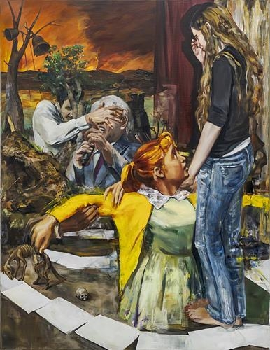 팔의 무게 The Weight of an Arm, 2021, oil on linen, 145.4 x 112 cm