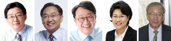 좌측부터 새누리당 유승민·유일호 의원, 이종훈 전 의원, 이혜훈 의원, 현오석 전 KDI 원장